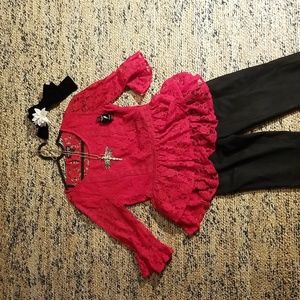 Topshop - Red Lace Peplum Blouse